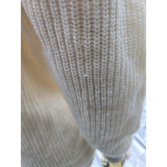 JENNI KAYNE Ivory Wool-Cashmere Oversized Rib Knit Cabin Sweater Small S - Picture 10 of 10